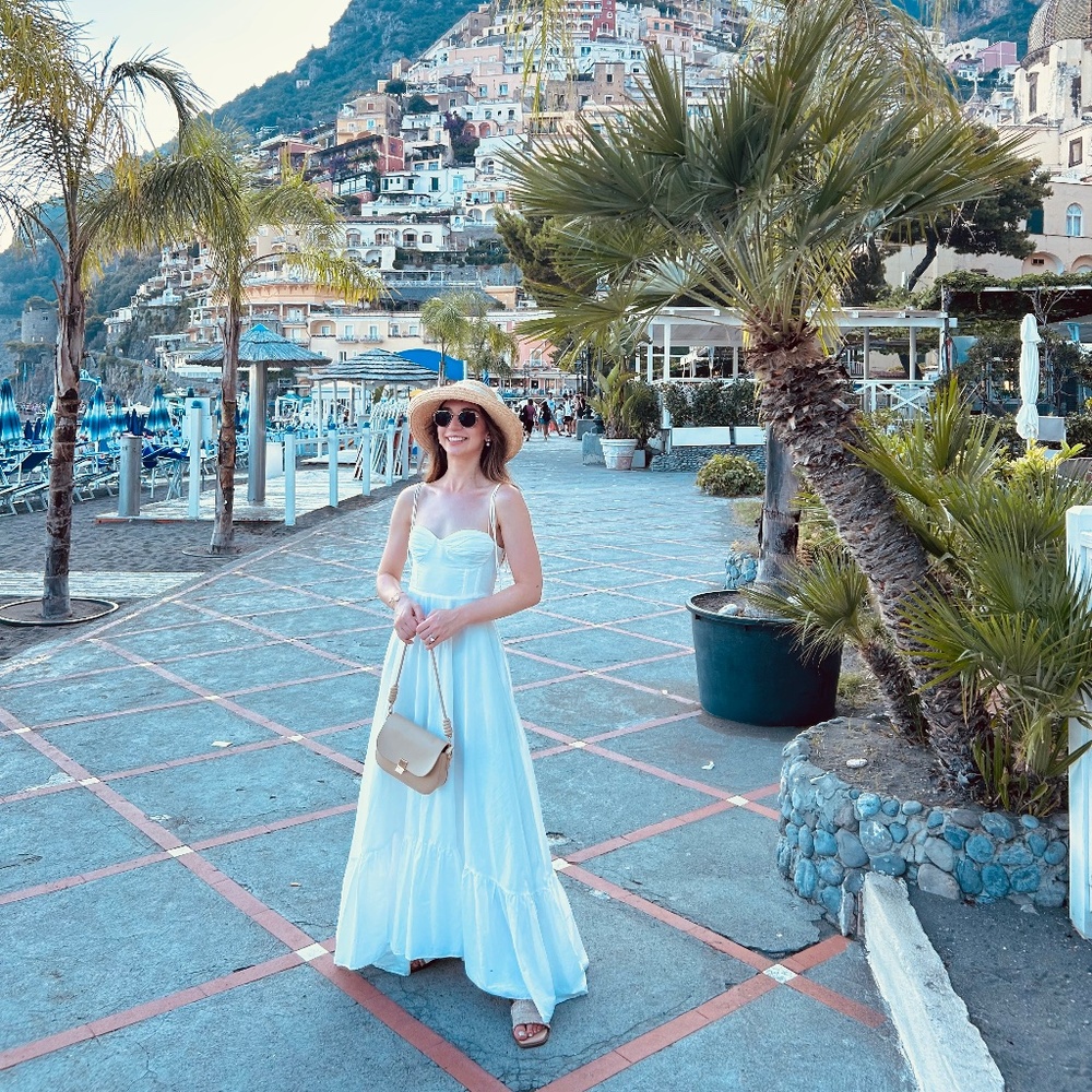 Zara white ruffled poplin cotton dress